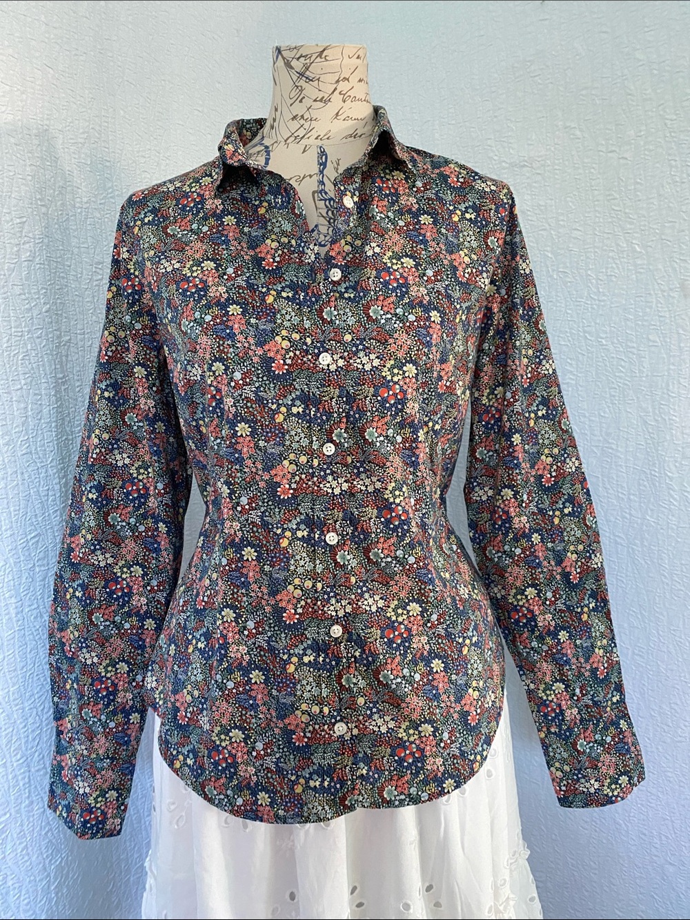 J. Crew Liberty Fabric Floral Button-Down Shirt in Navy Multi - Picture 5 of 10